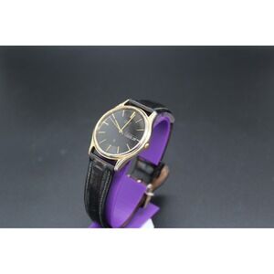Citizen Quartz 35mm Watch Gold Tone‎ Black Dial Day Date 6100-S20269